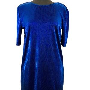 New ASOS blue metallic dress size 8